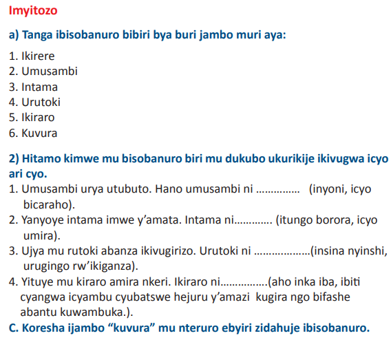 Course: Kinyarwanda, Topic: UMUTWE WA KANE: IMIKINO N’ IMYIDAGADURO